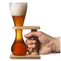 Piwowe szklane ćwiartki piwa ze stojakiem